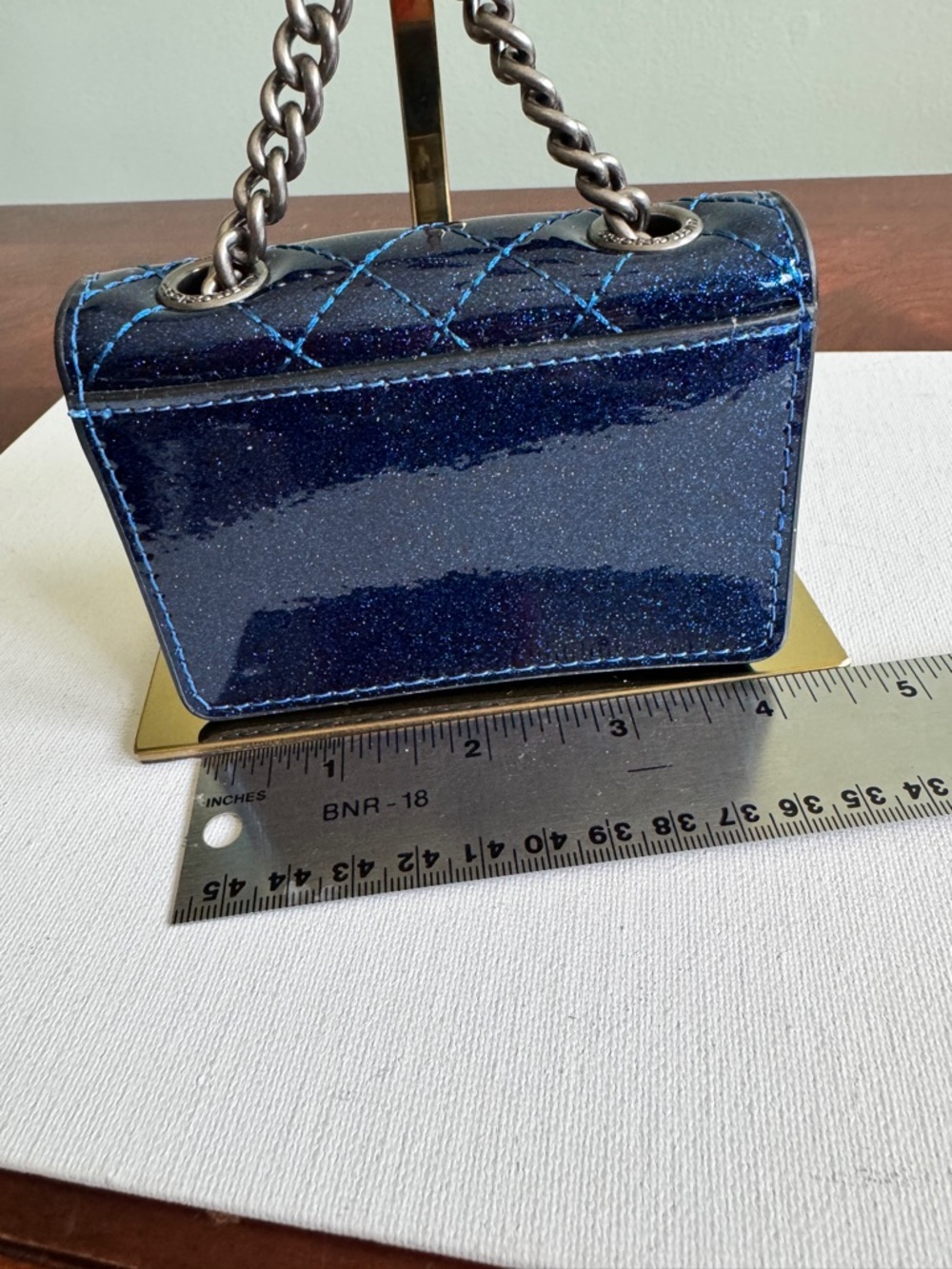 Kurt Geiger London Micro Braxton  Quilted Mini Shoulder Bag in Navy Blue,NWOT - Picture 3 of 10